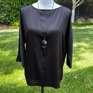 New Chico’s Satin Dolman Popover Blouse